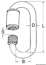 Snap-hook w. skrueåbning AISI 316 4 mm